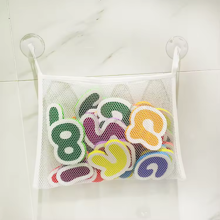Hebrew Alef Bet Bath Letters & Numbers - 37pc Toddler Set + Toy Organizer